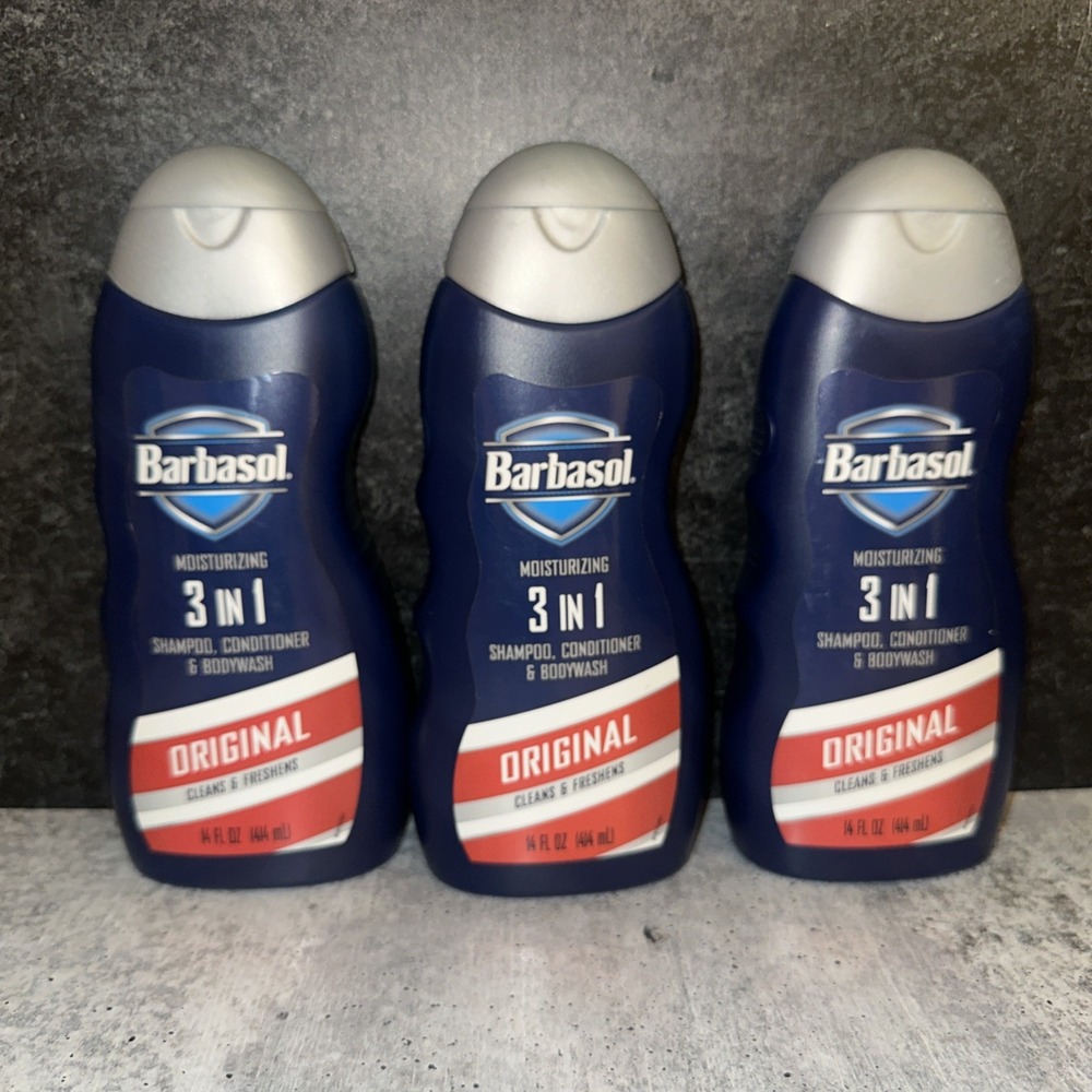 3 Lot Barbasol 3 In 1 shampoo conditioner & body wash original Cleans & Freshens